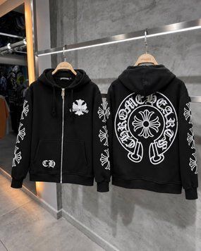 Худі тринитка CHROME HEARTS чорний/білий Hud007 5548672s3 фото